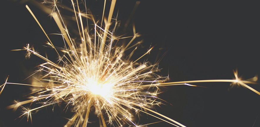 Celebratory photo of sparkler